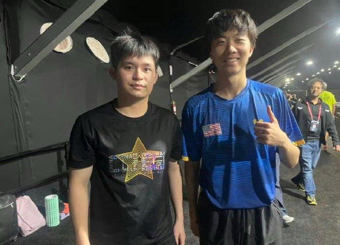 美选手Victor与国乒多名主力合影,教练称倍感荣幸